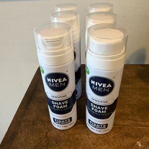 SIZ (6) 7oz (OUNCE) CANS OF NIVEA MEN SENSITIVE SHAVE FOAM